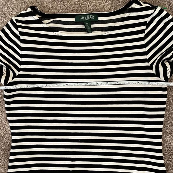 Ralph Lauren Sz PM petite medium striped flounce dress - Picture 6 of 11
